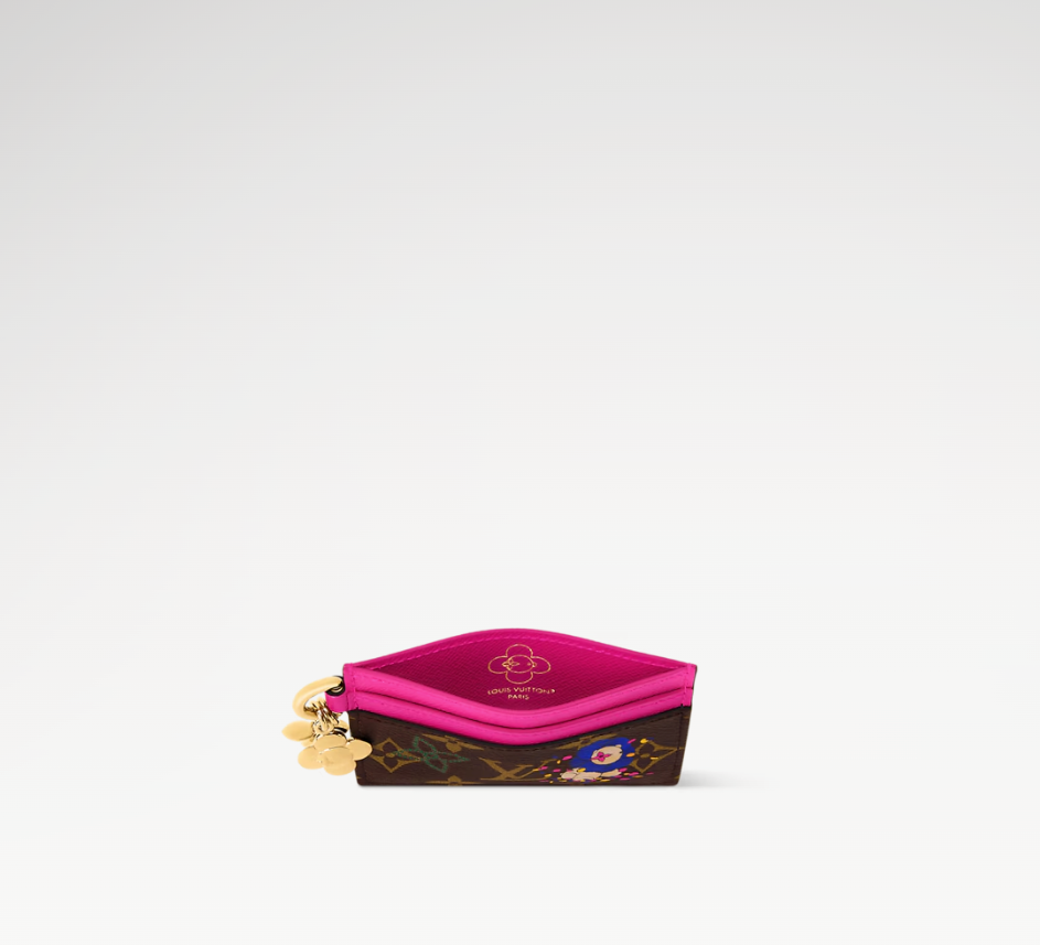 L Charms Card Holder Monogram Frozen Orchid